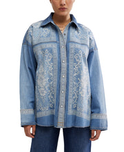 Load image into Gallery viewer, Lace Embroidered Denim Shirt