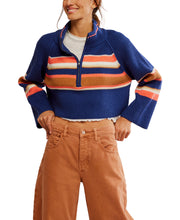 Load image into Gallery viewer, Striped Greta Half Zip Sweater
