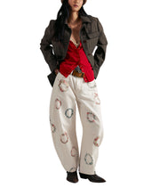 Load image into Gallery viewer, Good Luck Printed Watercolor Wreath Jeans