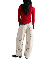 Load image into Gallery viewer, Good Luck Printed Watercolor Wreath Jeans