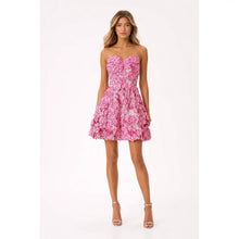 Load image into Gallery viewer, Floral Applique Strapless Dress