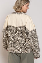 Load image into Gallery viewer, Leopard Denim Jacket Beige - Plus
