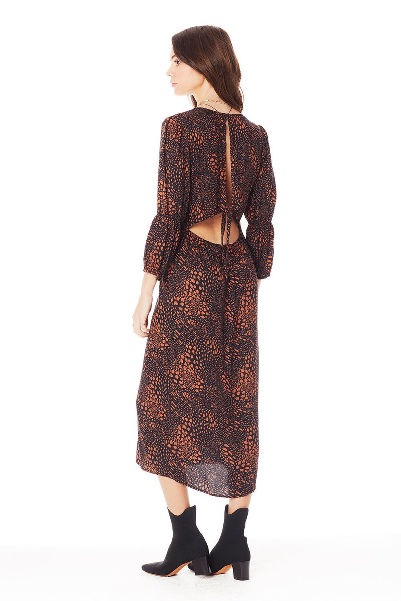 knee length dresses for ladies Evangeline Tiered Linen Midi Dress