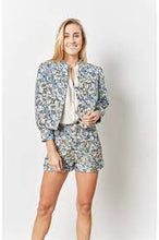Load image into Gallery viewer, Blue Floral Bomber jacket
