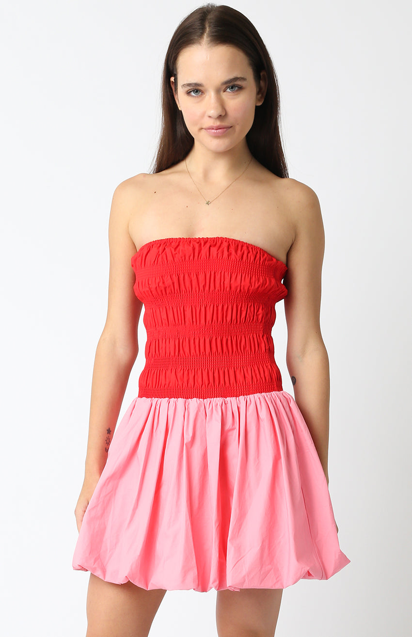 Sweetheart Strapless Bubble Hem Dress