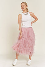 Load image into Gallery viewer, Layered Polka Dot Tulle Midi Skirt
