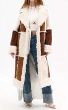 Load image into Gallery viewer, Telluride Faux Fur Patchwork Shearling Coat
