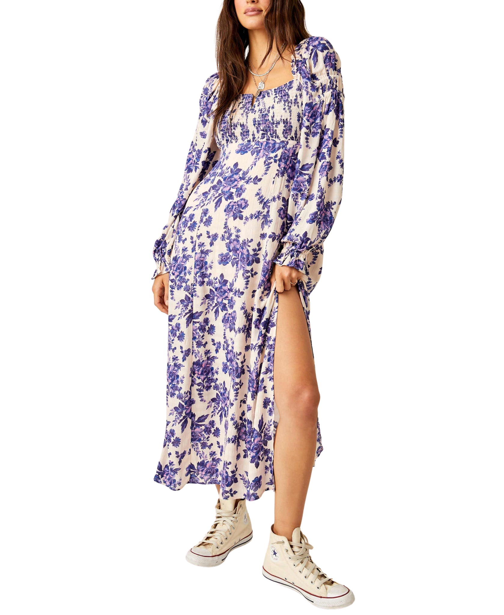 jaymes midi dress Free People Jaymes Midi in Iris Combo
