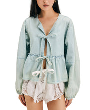 Load image into Gallery viewer, Denim Brunch Babe Blouse
