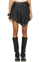 Load image into Gallery viewer, Cassie Vegan Leather Wrap Skirt
