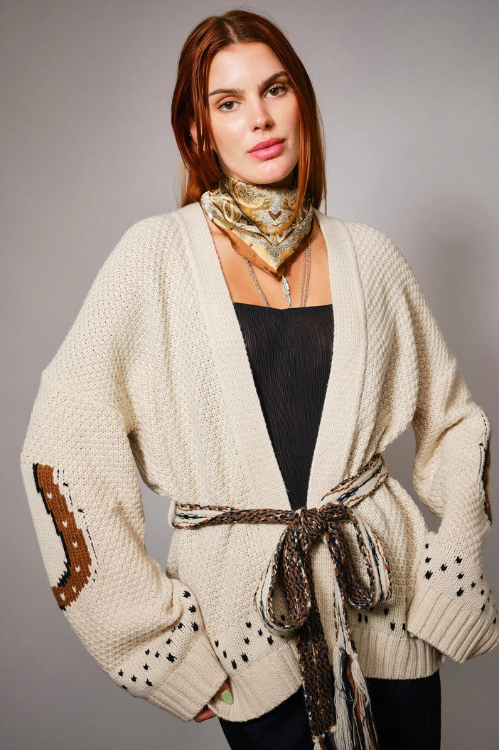 Horse Belted Cardigan