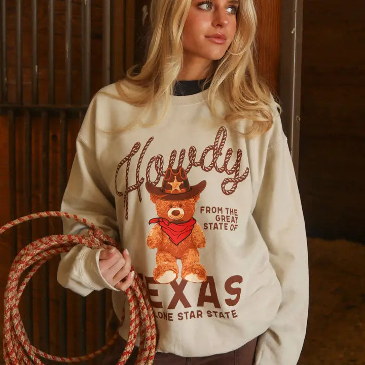 Howdy Teddy Bear Sweatshirt