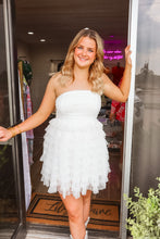 Load image into Gallery viewer, White Tulle Strapless Dress
