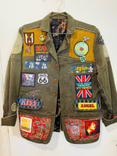 Load image into Gallery viewer, Quilted Patch Army Jacket with Satin Lining
