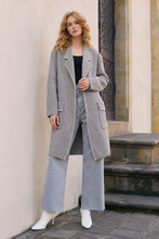 Load image into Gallery viewer, Pearl Trim Long Knit Blazer
