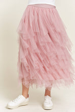 Load image into Gallery viewer, Layered Polka Dot Tulle Midi Skirt
