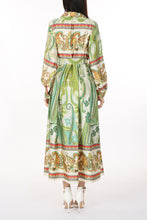 Load image into Gallery viewer, Green Paisley Print Wrap Midi
