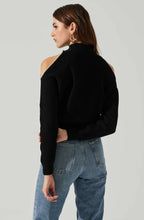 Load image into Gallery viewer, Pearl Embellished Cold Shoulder Sweater
