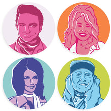 Load image into Gallery viewer, Country Legends Set of 4 Coasters
