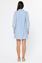 Load image into Gallery viewer, Striped Button Down Shirt Dress with Lace Trim
