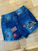 Load image into Gallery viewer, Patch Denim Cutoffs
