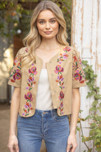 Load image into Gallery viewer, Embroidered Boho Short Sleeve Jacket
