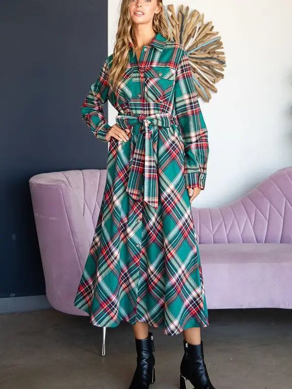 Plaid Maxi Dress X Large / Black Plaid Maxi Dress X Large / Black
