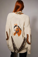 Load image into Gallery viewer, Horse Belted Cardigan
