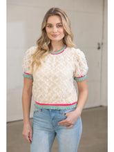 Load image into Gallery viewer, Ivory Textured Lace Top
