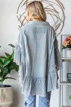 Load image into Gallery viewer, Lace Sleeve Button Down Shirt
