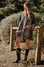 Load image into Gallery viewer, Leopard Denim Dress
