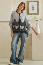 Load image into Gallery viewer, Striped Lace Trim Top
