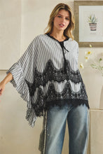 Load image into Gallery viewer, Striped Lace Trim Top
