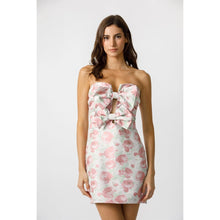 Load image into Gallery viewer, Pink Floral Strapless Dress
