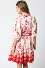 Load image into Gallery viewer, Red and White Floral Shirtdress
