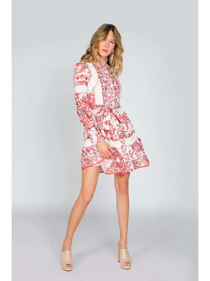 Red Chinoiserie Dress