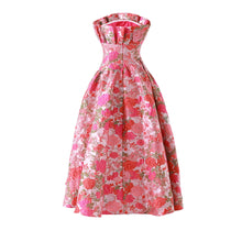 Load image into Gallery viewer, Strapless Jaquard Midi Dress
