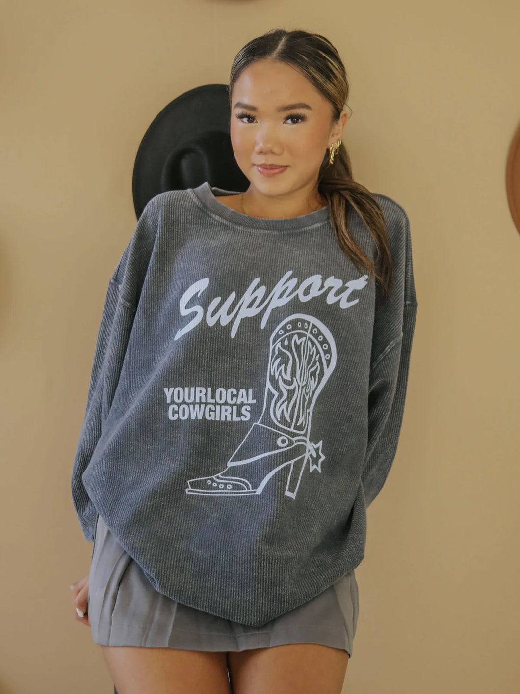 Support Your Local Cowgirls Corded Sweatshirt