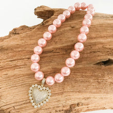 Load image into Gallery viewer, Jumbo Crystal Heart Pearl Necklace
