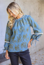 Load image into Gallery viewer, Brocade Top w Pearl Trim
