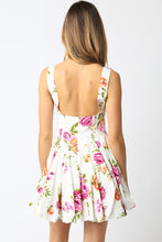 Load image into Gallery viewer, White Floral Bubble Hem Dress
