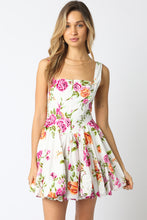 Load image into Gallery viewer, White Floral Bubble Hem Dress
