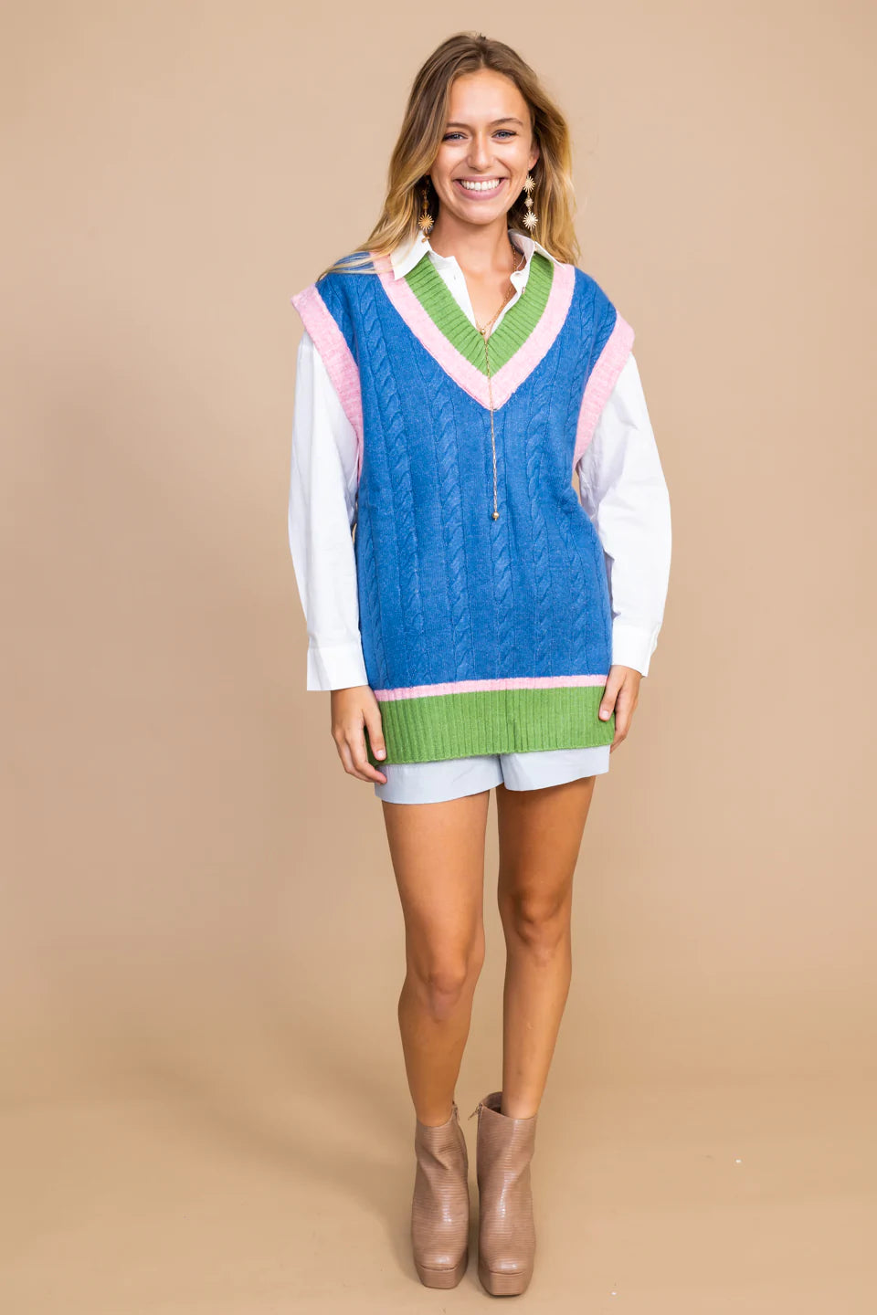 Color Block Sweater Vest