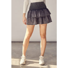Load image into Gallery viewer, Acid Wash Denim Tiered Mini Skirt
