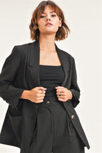 Load image into Gallery viewer, Oversized Black Notched Lapel Blazer
