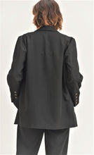Load image into Gallery viewer, Oversized Black Notched Lapel Blazer
