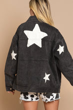 Load image into Gallery viewer, Star Black Denim Jacket
