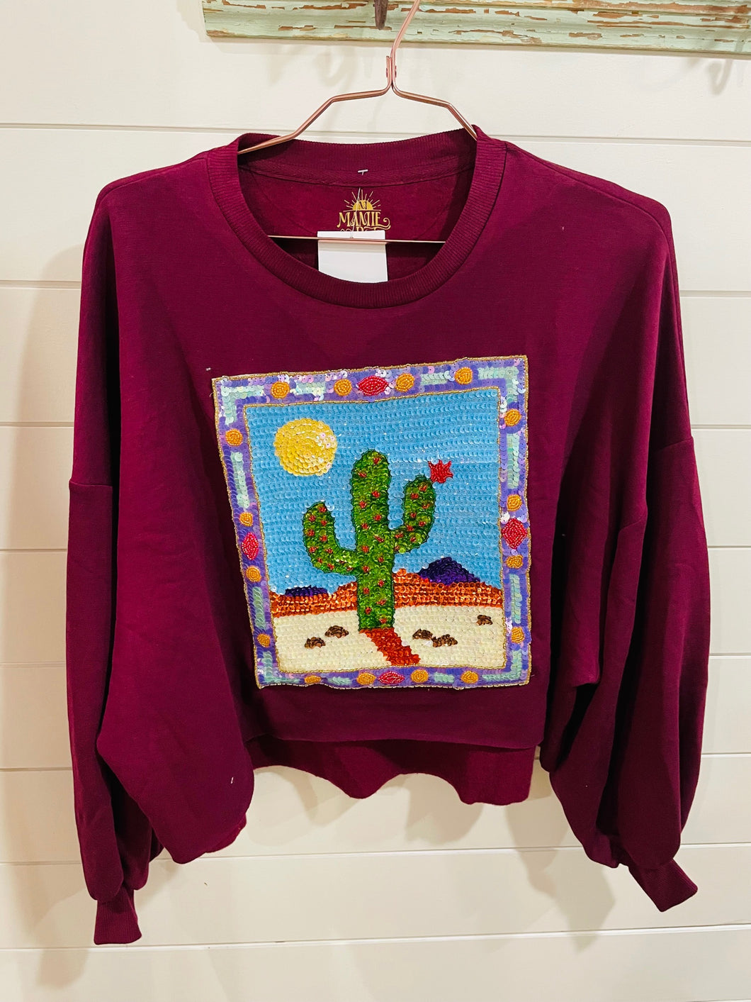 Sequin Cactus Sweatshirt