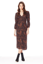 Load image into Gallery viewer, SALE - 3/4 Sleeve Button Front Midi Cinnamon
