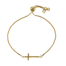 Load image into Gallery viewer, Cross Gold Slider Bracelet
